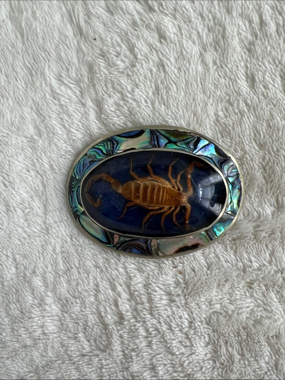 Abalone Shell Scorpion belt buckle